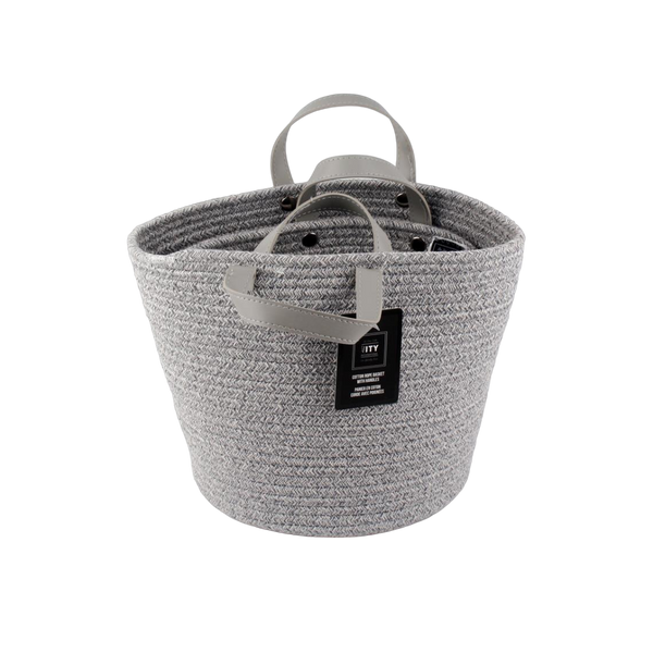 Cotton Round Rope Baskets Grey