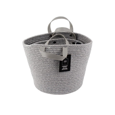 Cotton Round Rope Baskets Grey