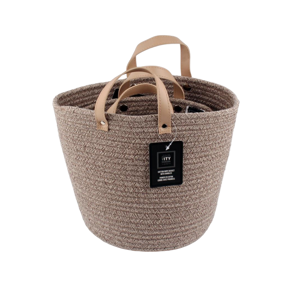 Cotton Round Rope Baskets Beige