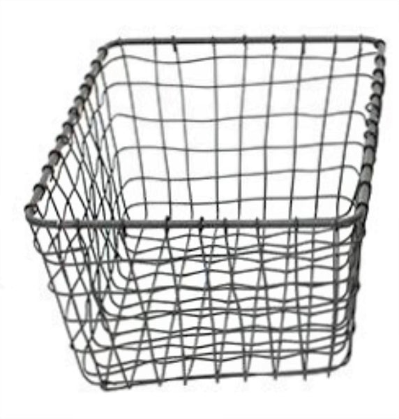 Grey Wire Rectangular Basket Room In Order
