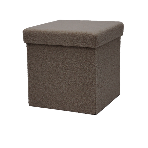 Folding Teddy Fabric Storage Ottoman