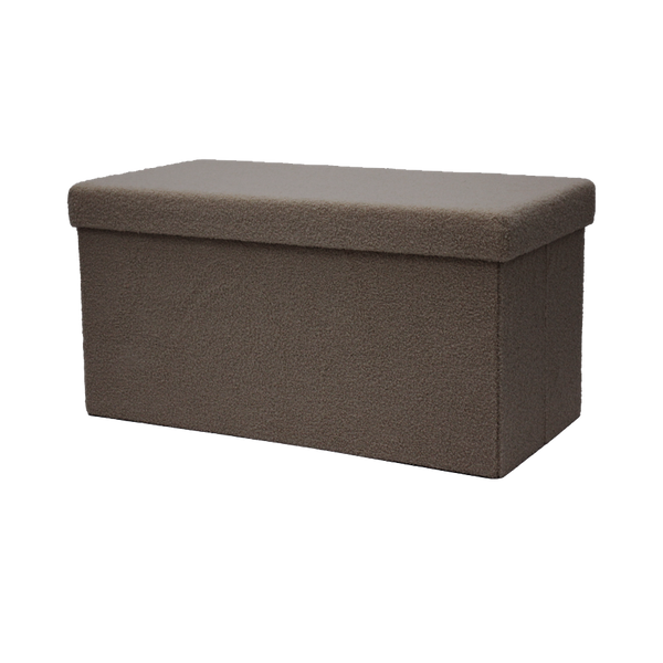 Folding Teddy Fabric Storage Ottoman