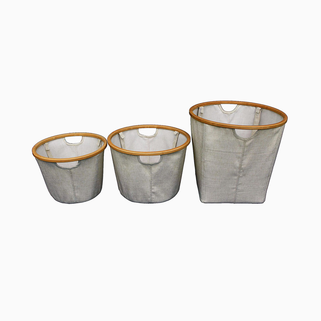Bamboo Round Linen Basket