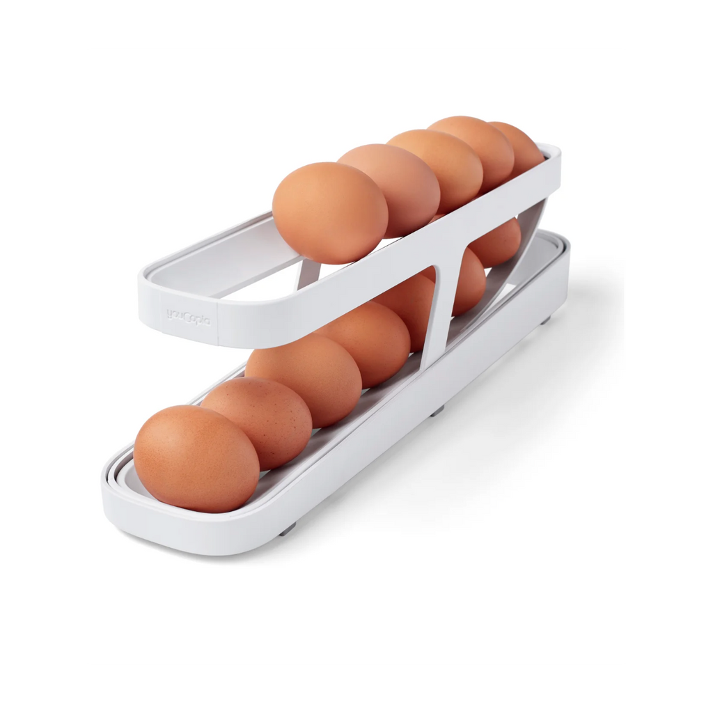 thumbnail image 2 of Rolling Egg Storage YouCopia RollDown Egg Dispenser - Double Track Refrigerator Egg Organizer For 24+ Eggs Egg Holder 2 of 14