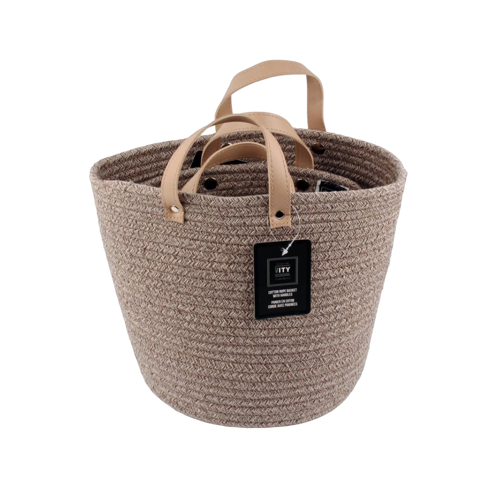 Cotton Round Rope Baskets Beige