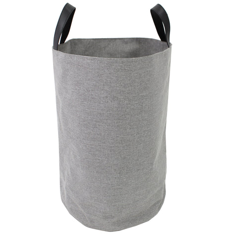 Grey Polyester Round Basket