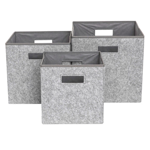 Grey Felt Folding Square Basket