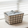 Canvas Lined Metal Basket