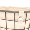 Canvas Lined Metal Basket