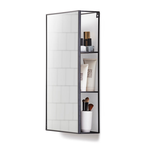 Umbra Cubiko Two Shelf Shower Caddy, Black, Size: 12.25 x 4.25 x 24