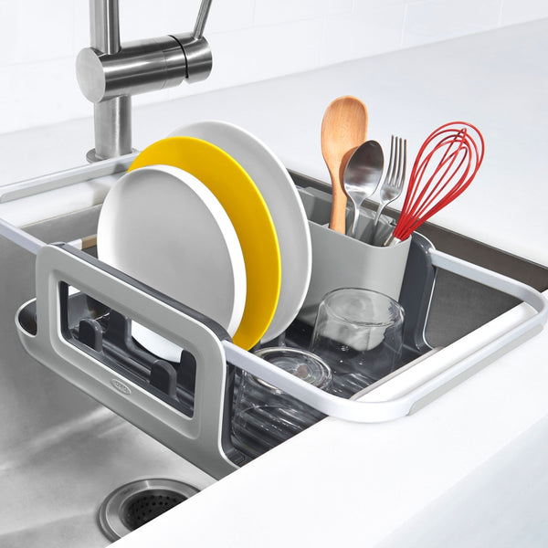 Instant Dry Sink Organizer, 11.8 inch Kitchen Sink Caddy Sponge Holder Dark Grey