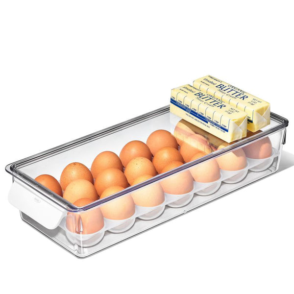 thumbnail image 2 of Rolling Egg Storage YouCopia RollDown Egg Dispenser - Double Track Refrigerator Egg Organizer For 24+ Eggs Egg Holder 2 of 14