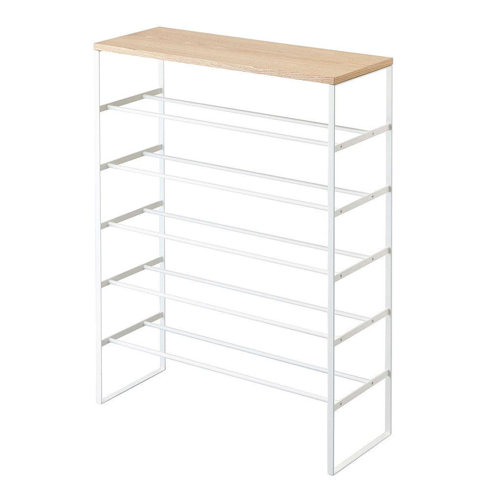 TOWER 6-Tier Wood-Top Shoe Rack