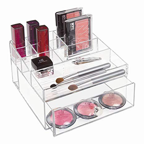 Clarity Cosmetic Organizer With Drawer