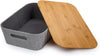 Storage Grey Bin with Bamboo Lid