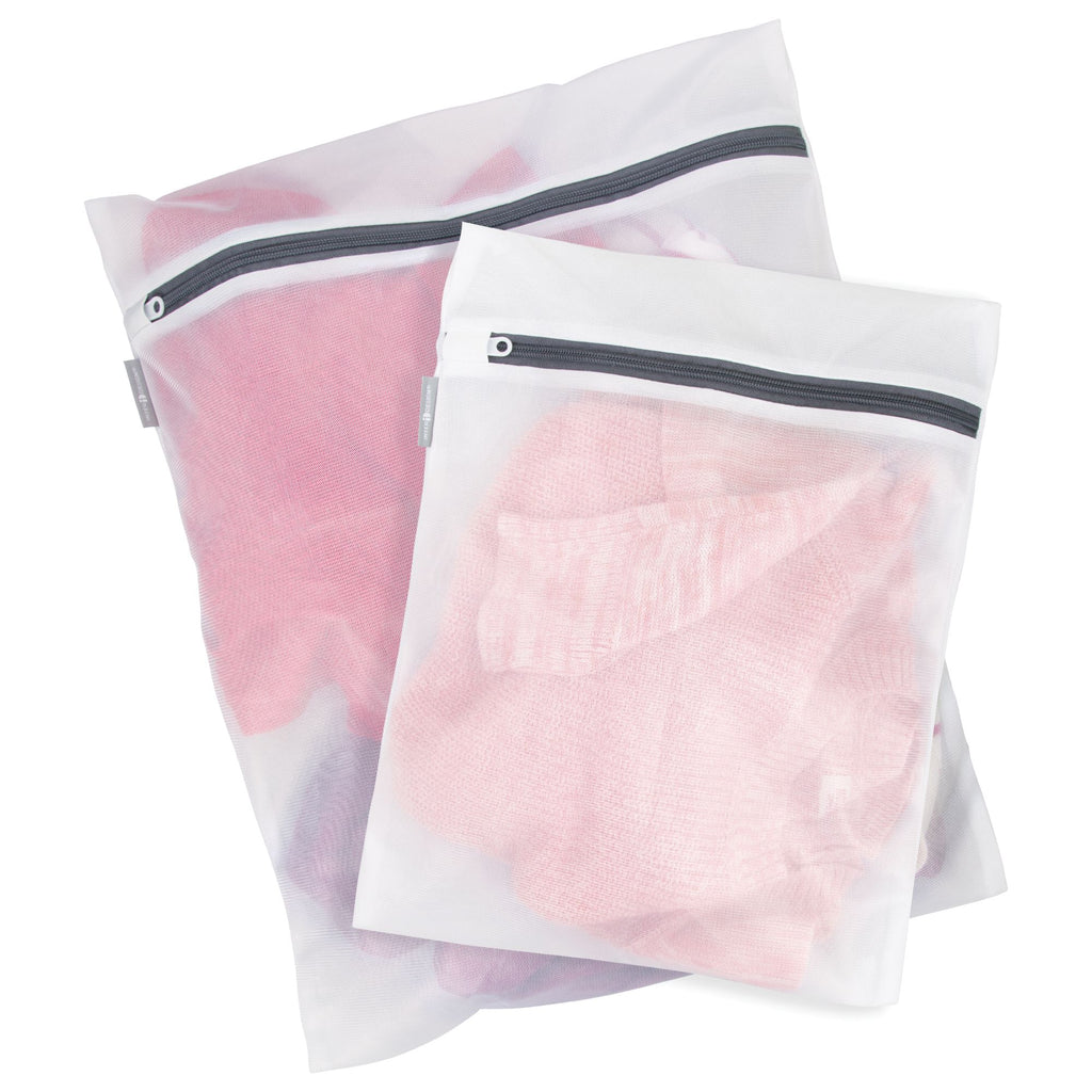 Mesh Wash Bags (2pc set) White