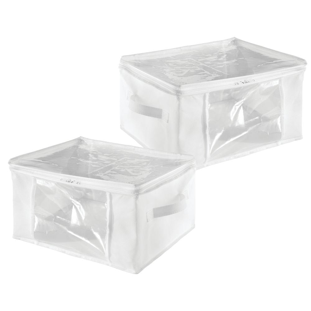 Storage Zipper Bag - Medium (set of 2) White/Clear