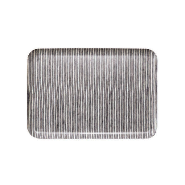 Linen Tray Grey White Stripe