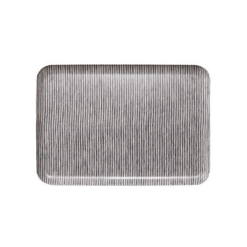 Linen Tray Grey White Stripe