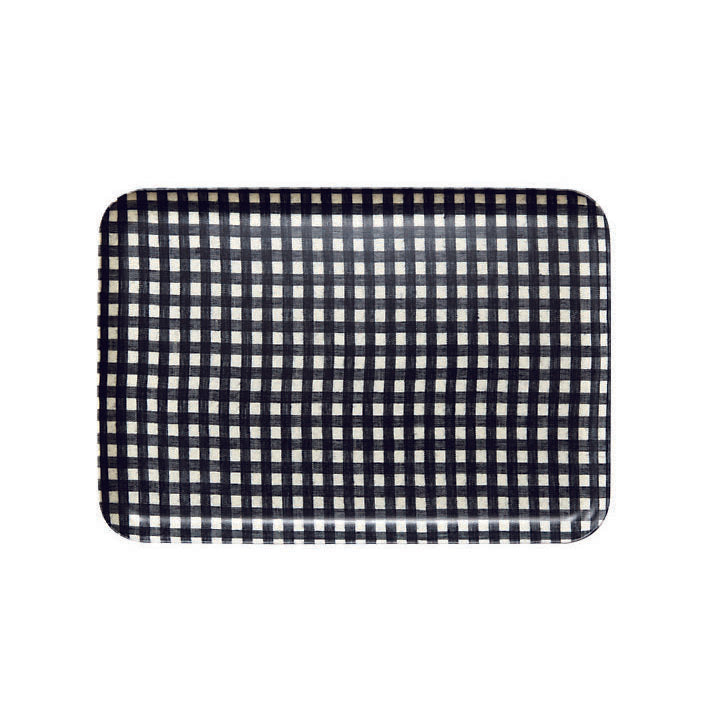 Linen Tray Navy White Check