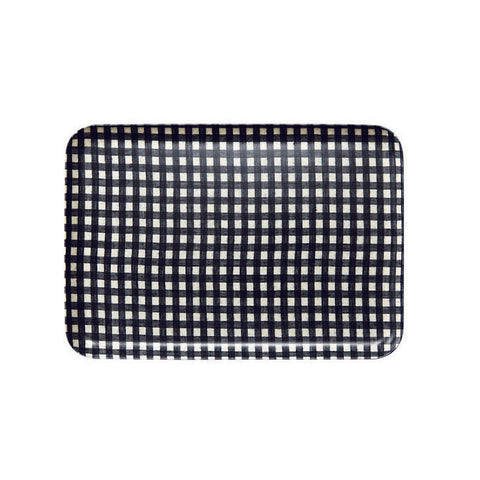 Linen Tray Navy White Check