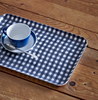 Linen Tray Navy White Check