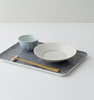 Linen Tray Grey White Stripe