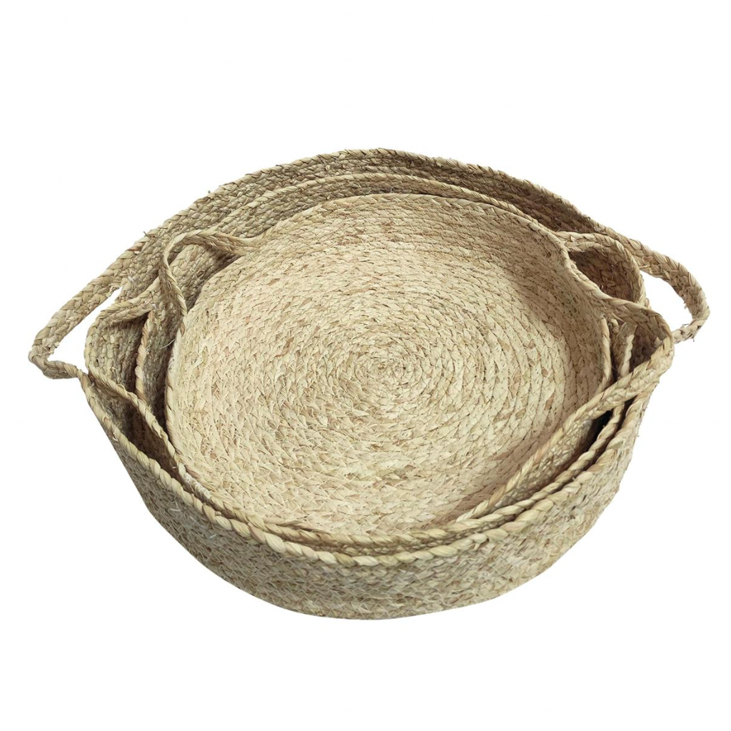 Woven Grass Tray Basket