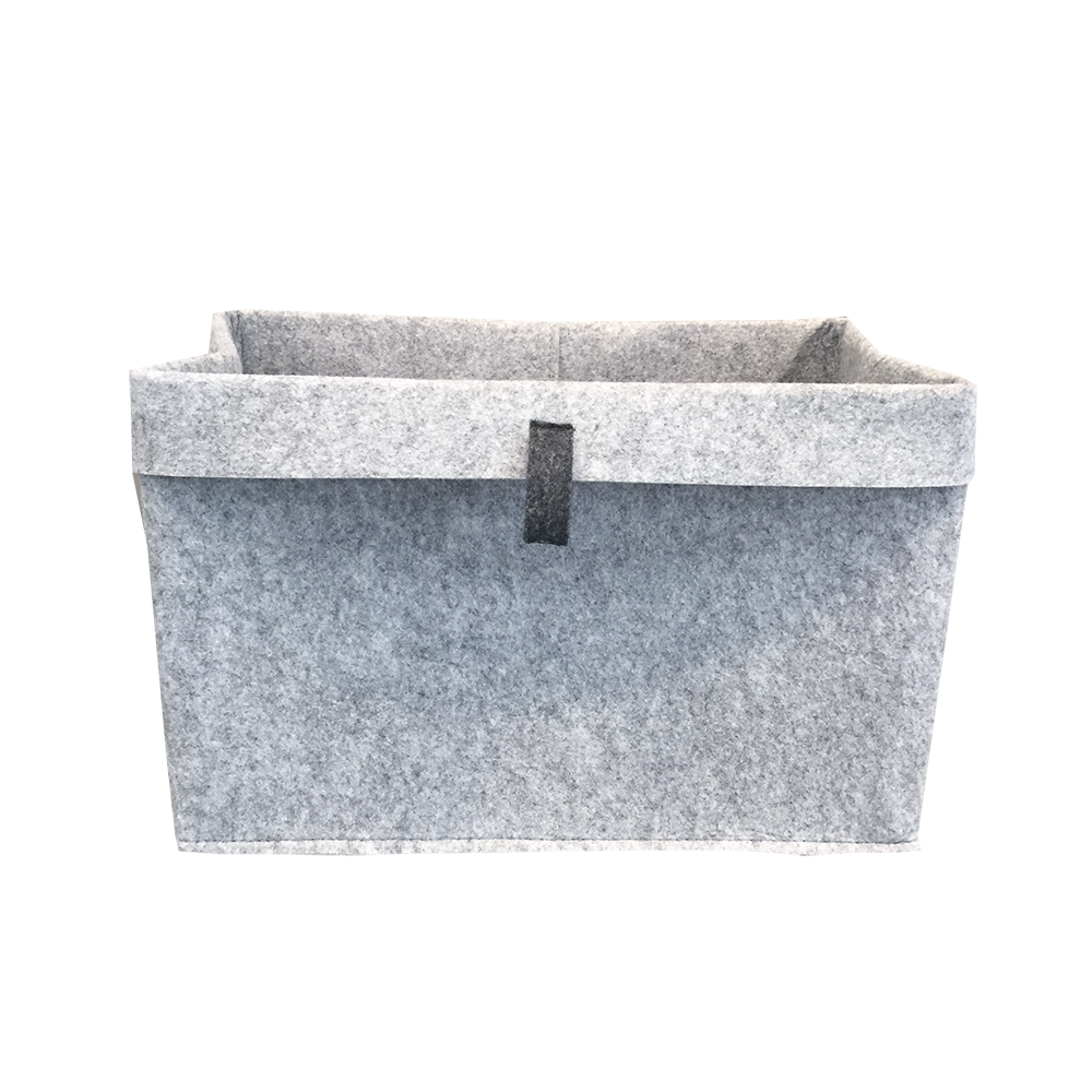Folded Edge Felt Basket Light Grey