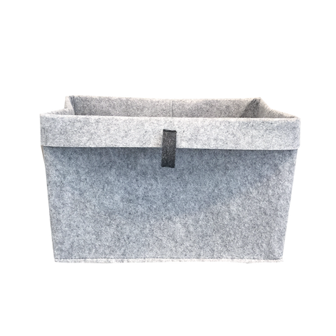 Folded Edge Felt Basket Light Grey