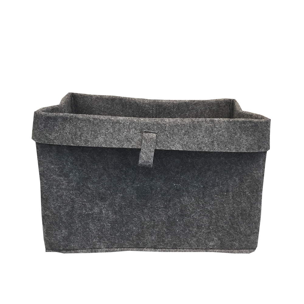 Folded Edge Felt Basket Dark Grey