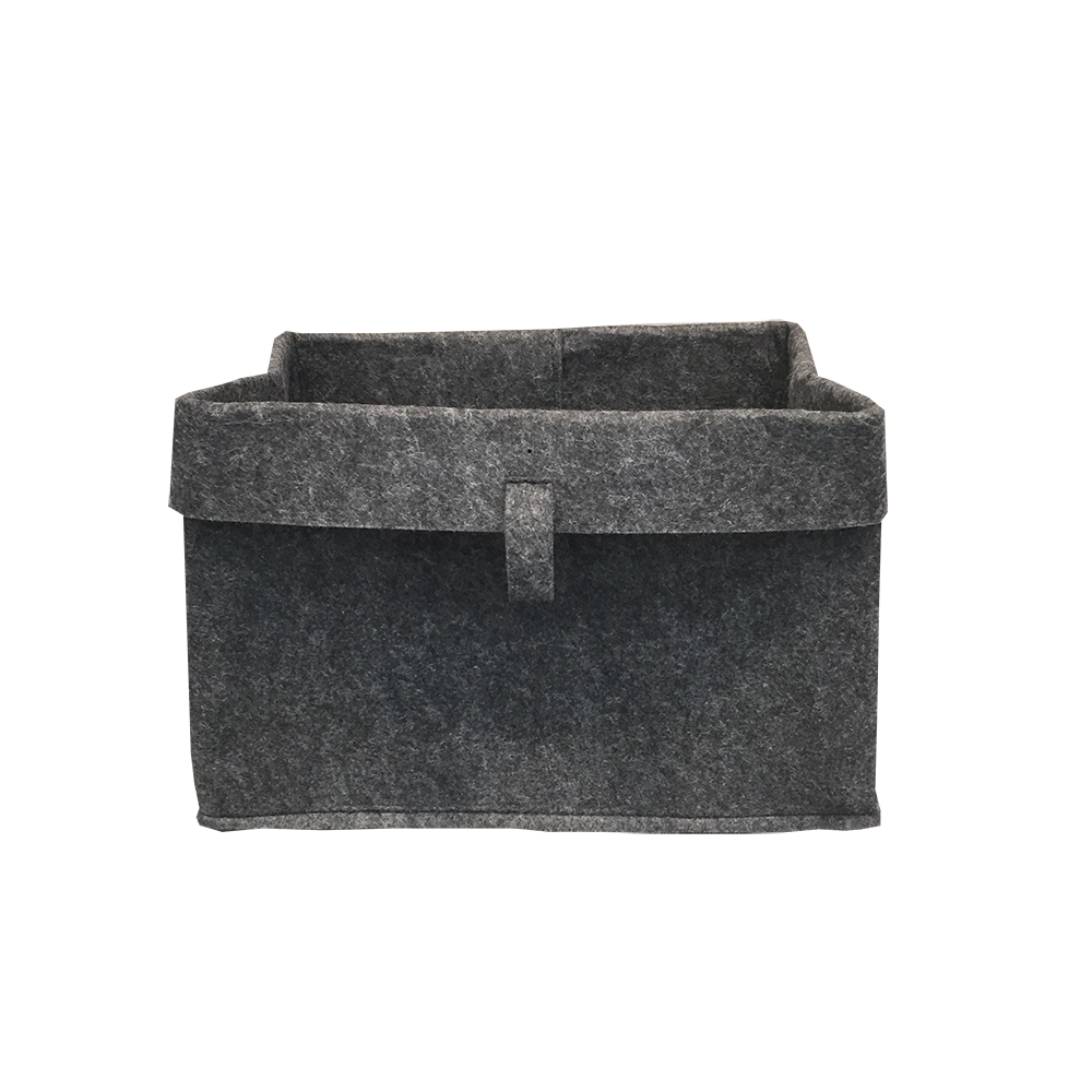 Folded Edge Felt Basket Dark Grey